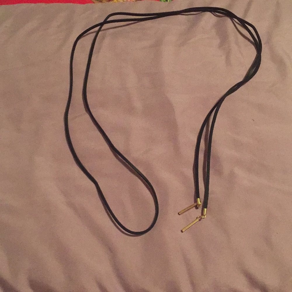Black suede and leather wrap-able choker/bolo tie